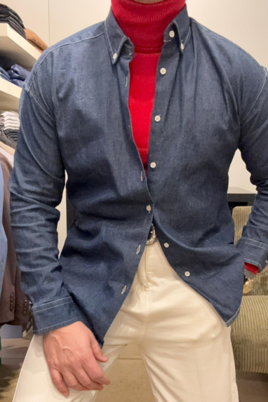 Camicia in jeans over