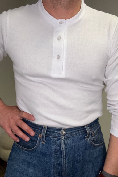 Maglia serafino in cotone