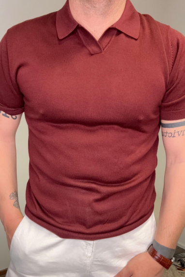 Maglia collo polo 100% lyocell