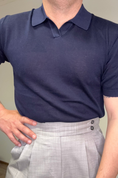 Maglia collo polo 100% lyocell