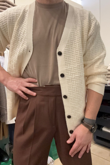 Cardigan con lavorazione